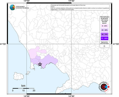 Mappa territorio comunale con almeno 3 questionari