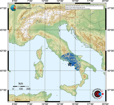 Area di invio delle email agli iscritti