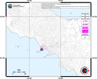 Mappa territorio comunale con almeno 3 questionari