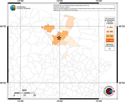 Mappa territorio comunale con almeno 3 questionari