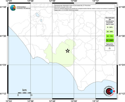 Mappa territorio comunale con almeno 3 questionari