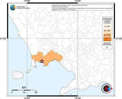 Mappa territorio comunale con almeno 3 questionari