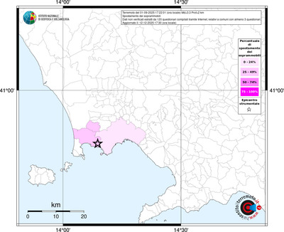 Mappa territorio comunale con almeno 3 questionari