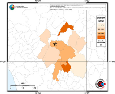 Mappa territorio comunale con almeno 3 questionari