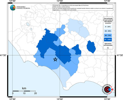 Mappa territorio comunale con almeno 3 questionari