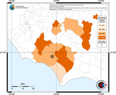 Mappa territorio comunale con almeno 3 questionari
