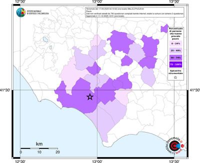 Mappa territorio comunale con almeno 3 questionari