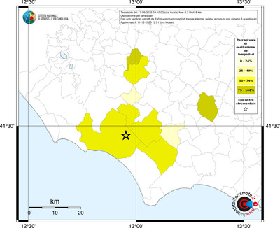 Mappa territorio comunale con almeno 3 questionari