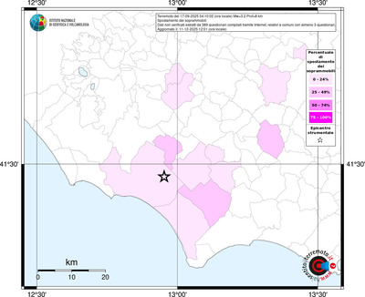 Mappa territorio comunale con almeno 3 questionari