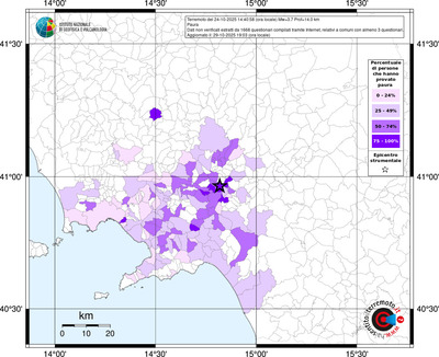 Mappa territorio comunale con almeno 3 questionari
