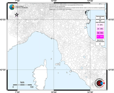 Mappa territorio comunale con almeno 3 questionari