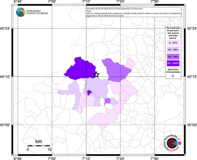 Mappa territorio comunale con almeno 3 questionari