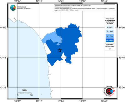 Mappa territorio comunale con almeno 3 questionari