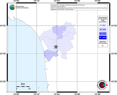 Mappa territorio comunale con almeno 3 questionari