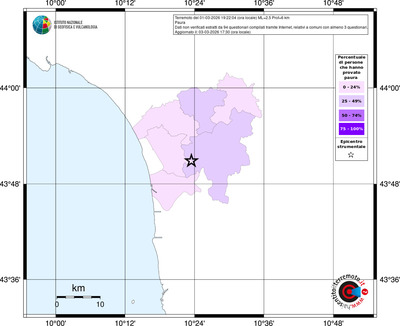 Mappa territorio comunale con almeno 3 questionari