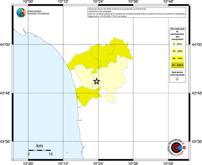 Mappa territorio comunale con almeno 3 questionari