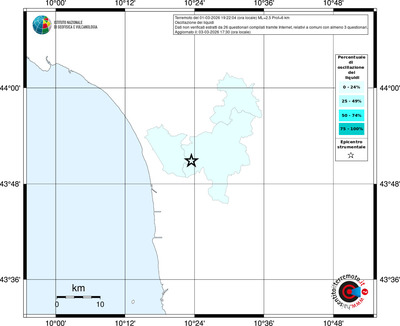 Mappa territorio comunale con almeno 3 questionari