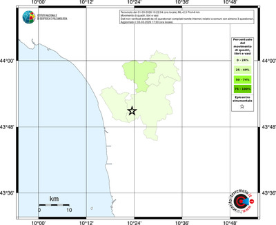 Mappa territorio comunale con almeno 3 questionari