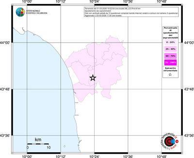 Mappa territorio comunale con almeno 3 questionari