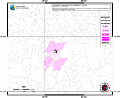 Mappa territorio comunale con almeno 3 questionari