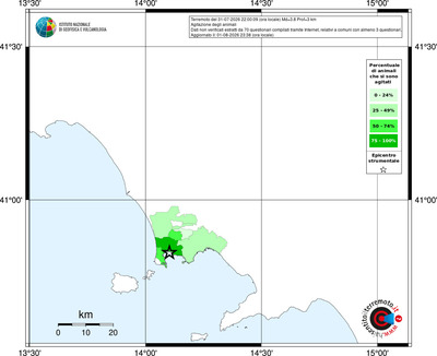 Mappa territorio comunale con almeno 3 questionari