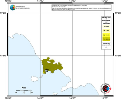 Mappa territorio comunale con almeno 3 questionari