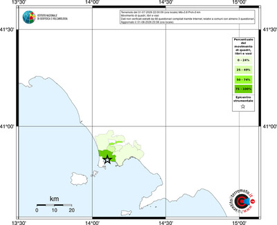 Mappa territorio comunale con almeno 3 questionari