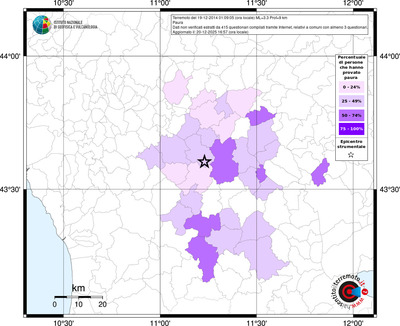 Mappa territorio comunale con almeno 3 questionari