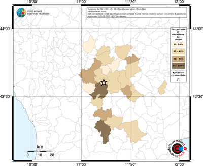 Mappa territorio comunale con almeno 3 questionari
