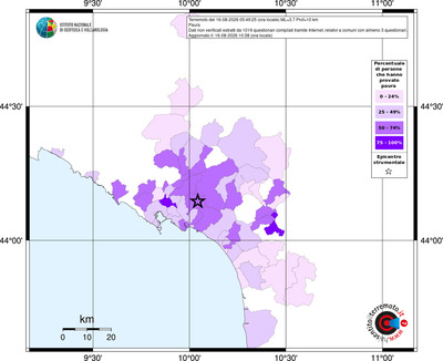 Mappa territorio comunale con almeno 3 questionari
