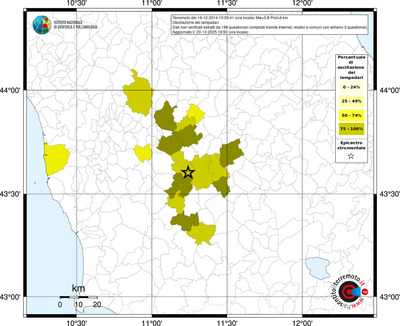 Mappa territorio comunale con almeno 3 questionari