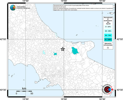 Mappa territorio comunale con almeno 3 questionari