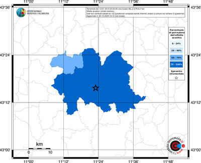 Mappa territorio comunale con almeno 3 questionari