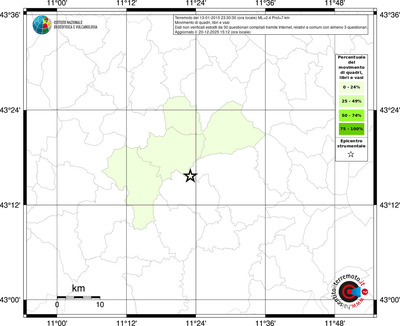 Mappa territorio comunale con almeno 3 questionari