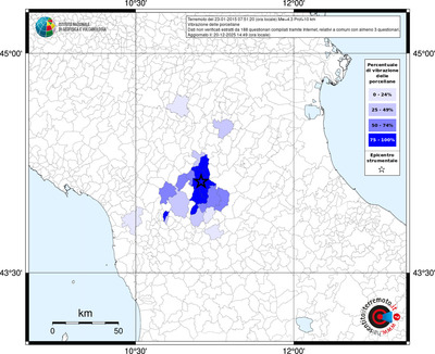 Mappa territorio comunale con almeno 3 questionari