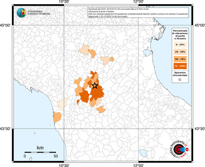 Mappa territorio comunale con almeno 3 questionari