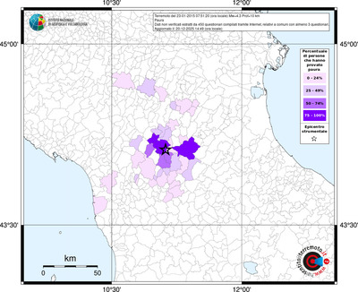 Mappa territorio comunale con almeno 3 questionari