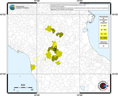 Mappa territorio comunale con almeno 3 questionari