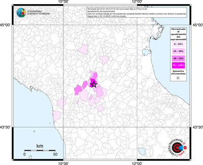 Mappa territorio comunale con almeno 3 questionari