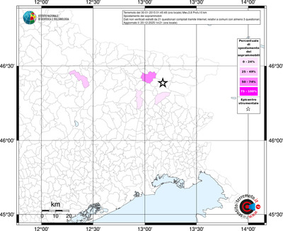 Mappa territorio comunale con almeno 3 questionari