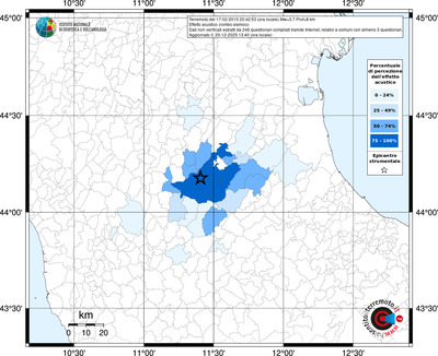 Mappa territorio comunale con almeno 3 questionari