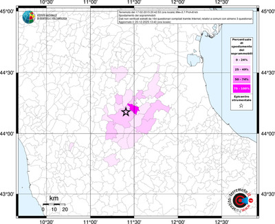 Mappa territorio comunale con almeno 3 questionari