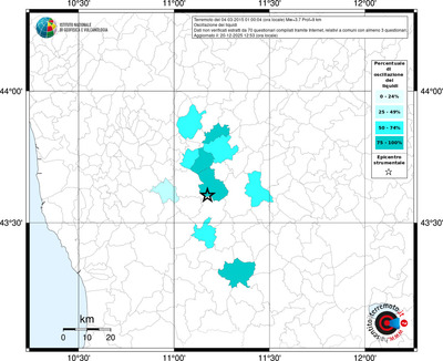 Mappa territorio comunale con almeno 3 questionari