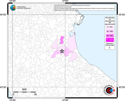 Mappa territorio comunale con almeno 3 questionari