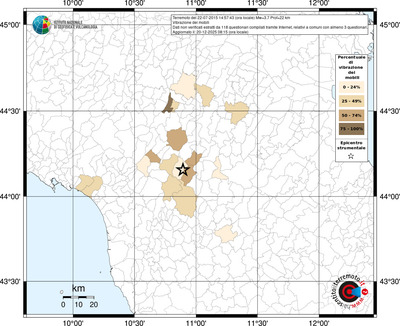 Mappa territorio comunale con almeno 3 questionari