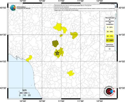 Mappa territorio comunale con almeno 3 questionari