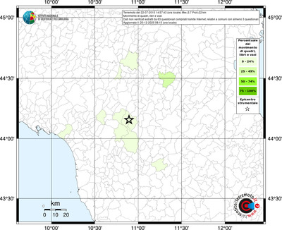 Mappa territorio comunale con almeno 3 questionari