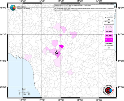 Mappa territorio comunale con almeno 3 questionari