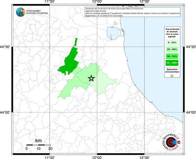 Mappa territorio comunale con almeno 3 questionari