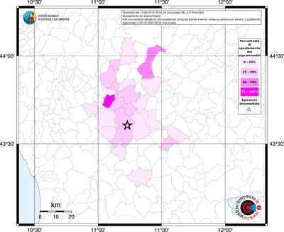 Mappa territorio comunale con almeno 3 questionari